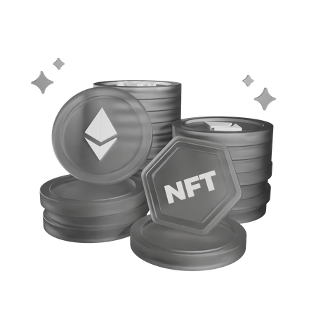 Nicht fungible Token-Münze  3D Icon