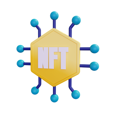 Nicht fungibler Token oder NFT  3D Icon
