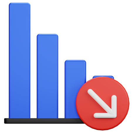 Niedergangsdiagramm  3D Icon