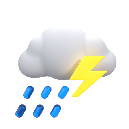 Mit Donner nieseln  3D Icon