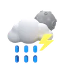 Nieselregen mit Donner in der Nacht