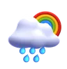 mit Regenbogen nieseln