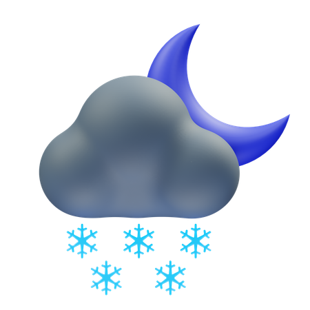 Noche de lluvia de nieve  3D Icon