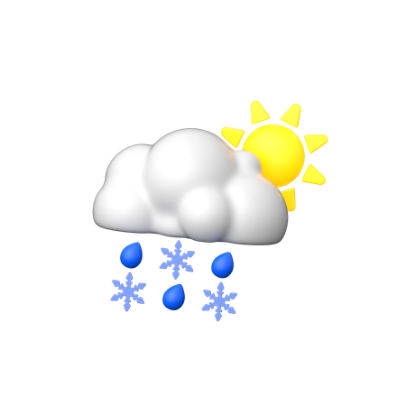 Nieve lluvia soleado  3D Icon