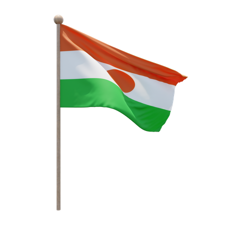 Niger Flagpole  3D Flag