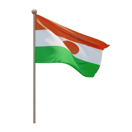 Niger Flagpole  3D Illustration