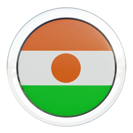Niger Runde Flagge  3D Icon