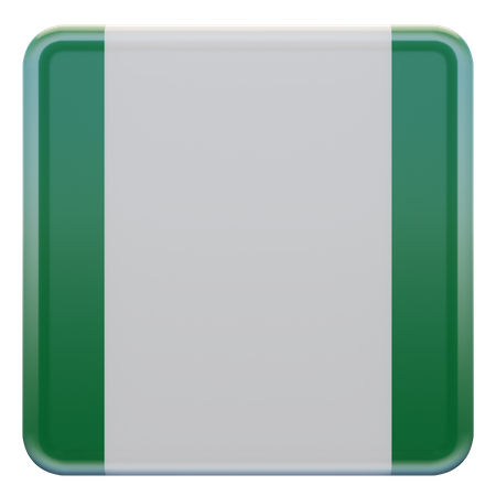 Drapeau carré du Nigéria  3D Icon