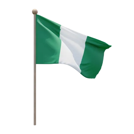 Mât de drapeau du Nigeria  3D Flag