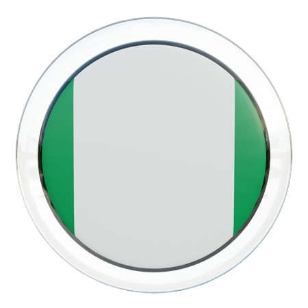 Drapeau rond du Nigéria  3D Icon