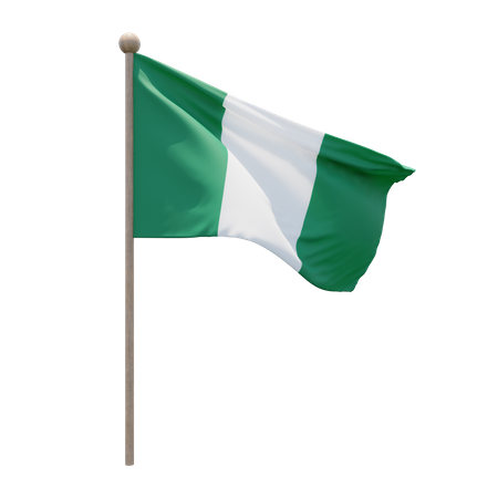 Nigerianischer Fahnenmast  3D Flag