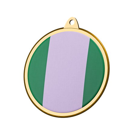 Nigeria Flag Medal Badge  3D Icon