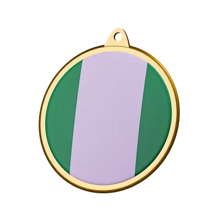 Nigeria Flag Medal Badge  3D Icon