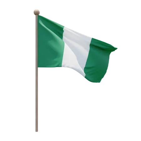 Nigeria Flagpole  3D Illustration