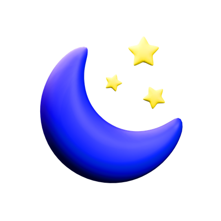 夜  3D Icon