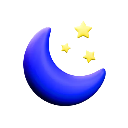 夜  3D Icon