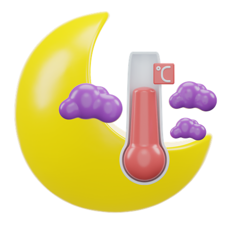 Night Celsius Temperature  3D Icon
