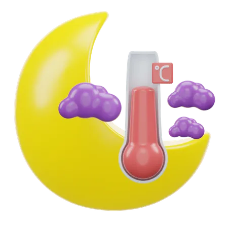 Night Celsius Temperature  3D Icon