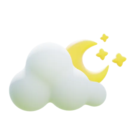 Night Cloudy  3D Icon