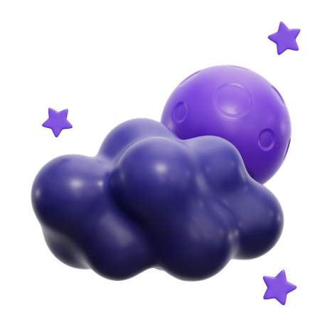 Night Cloudy Weather  3D Icon