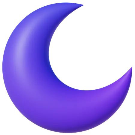 Night Crescent Moon  3D Icon