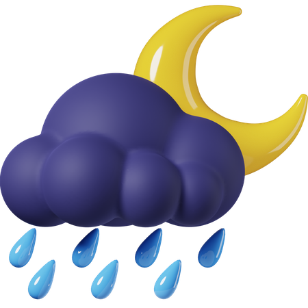 Night Drizzling  3D Icon