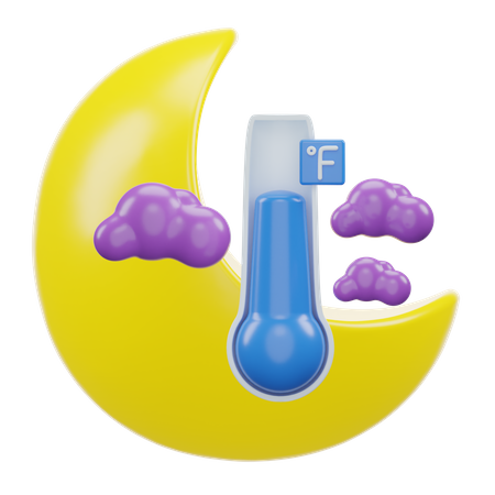 Night Fahrenheit Temperature  3D Icon