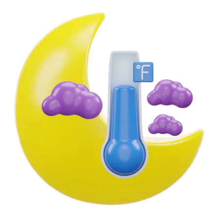 Night Fahrenheit Temperature  3D Icon