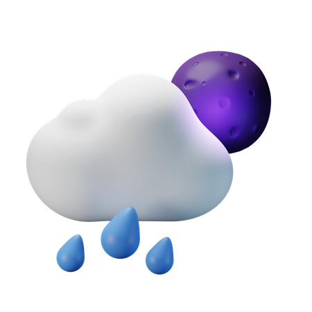 Night Heavy Rain  3D Icon