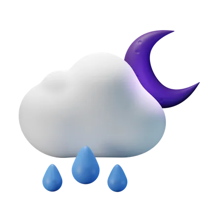 Night Heavy Rain  3D Icon