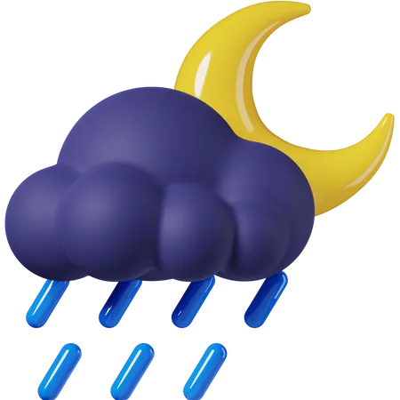 Night Heavy Rain  3D Icon