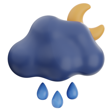 夜の雨  3D Icon