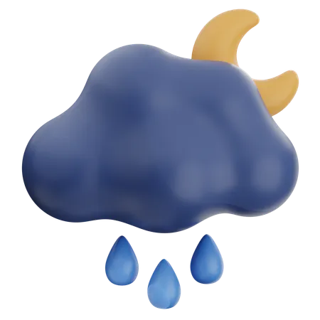 夜の雨  3D Icon