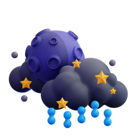 夜の雨  3D Icon