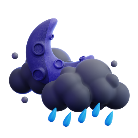 夜の雨  3D Icon