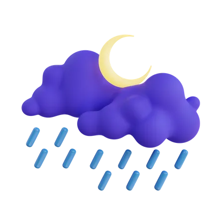 Night Rain  3D Icon