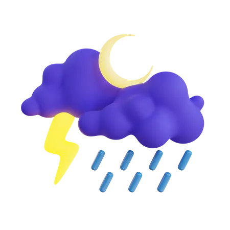 Night Rain  3D Icon