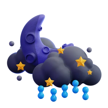 Night Rain  3D Icon