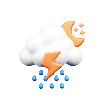 Night Rain  3D Icon