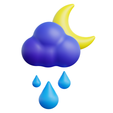 Night Rain  3D Icon