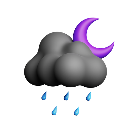 Night Rain  3D Icon
