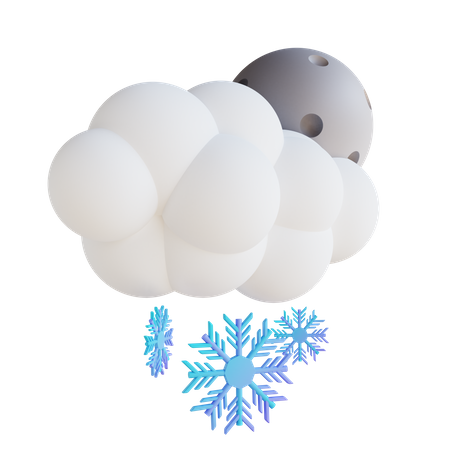 Night Snow  3D Illustration