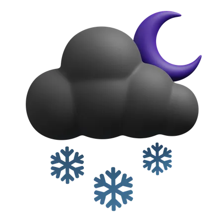 Night Snow Cloud  3D Icon