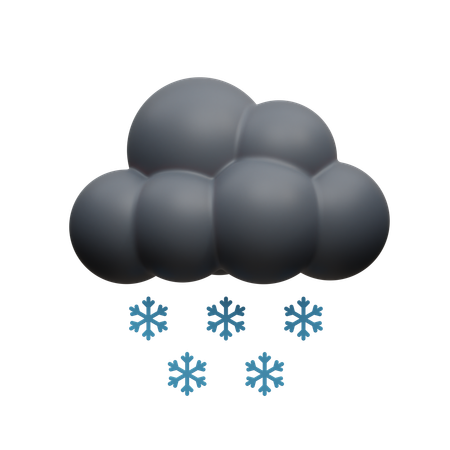 Night Snow Cloud  3D Icon