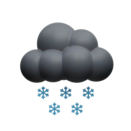 Night Snow Cloud  3D Icon