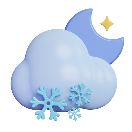 Night Snow Cloud  3D Icon