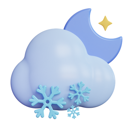 Night Snow Cloud  3D Icon