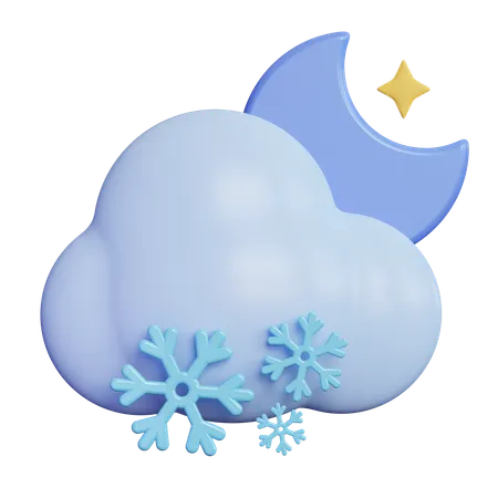 Night Snow Cloud  3D Icon