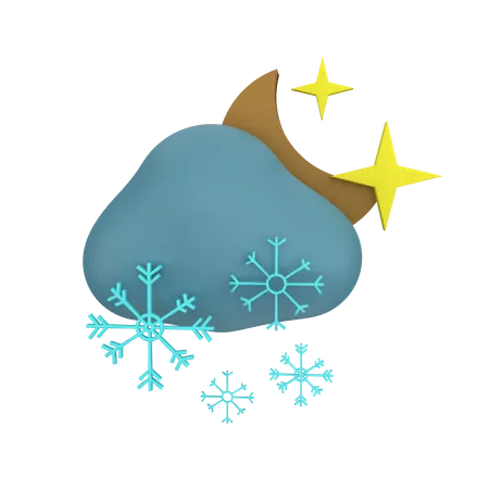 Night Snow Cloud  3D Icon