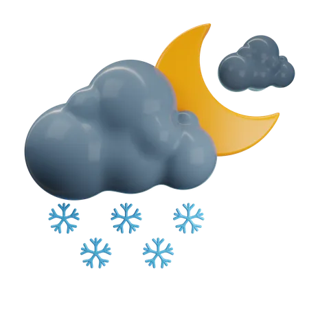 Night Snowfall  3D Icon